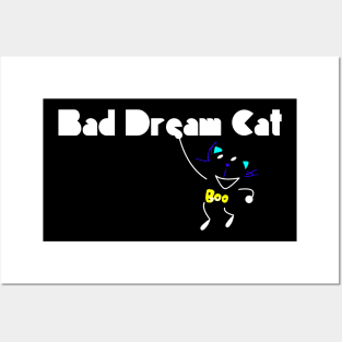 Bad Dream Cat Logo (Black) Posters and Art